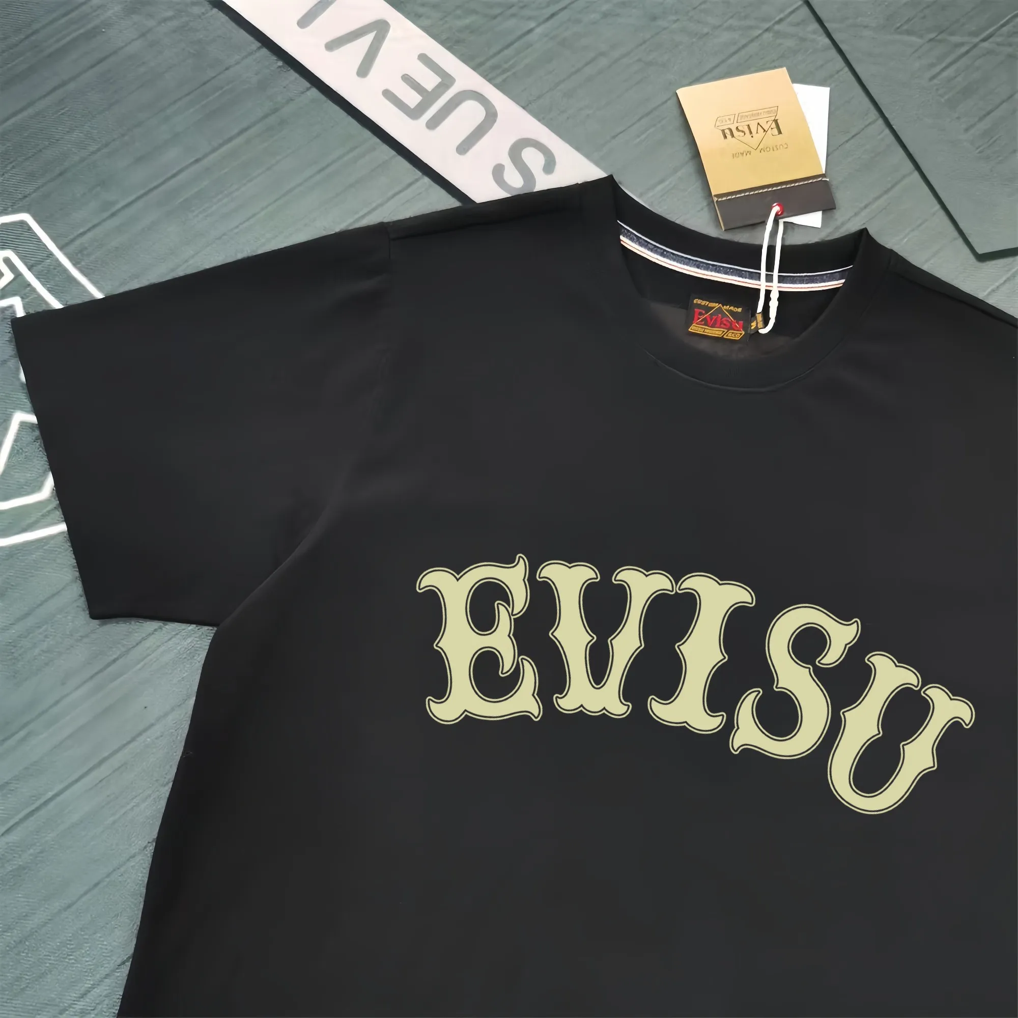 Evisu 2025New Arrival T ⚠ Quality⚠ Same Style T 。 ，Black S-XXL，White S-XXL，Gray M-XXL，Red S-XXL， Red M-XXL